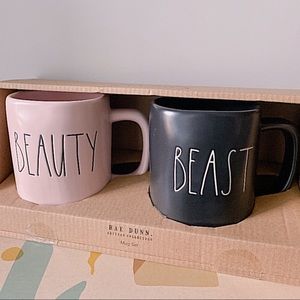 Rae Dunn Beauty Beast Mug Set (2pc)